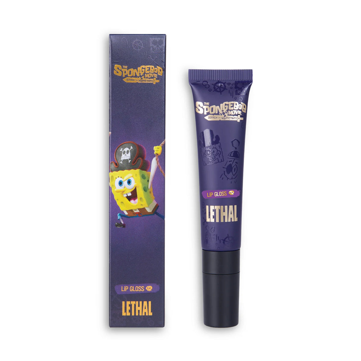 SpongeBob - Vegan Dudak Parlatıcı Transparan sarı tonlu, dikkat çekici kırmızı ve yeşil duochrome ışıltılı