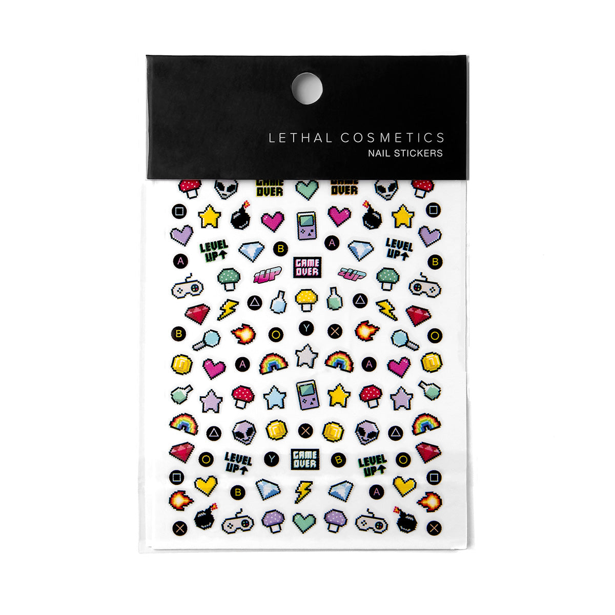 2UP Tırnak Sticker Set - Tırnak Sticker 107 adet sevimli pixel art tarzında